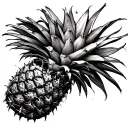 upside down pineapple tattoo design idea