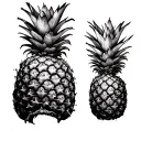 upside down pineapple tattoo design idea
