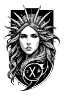 Virgo zodiac symbol tattoo design idea