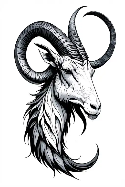 Capricorn sea goat simple and elegant line tattoo tattoo design idea