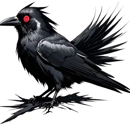 itachi crow with sharingan tattoo design idea