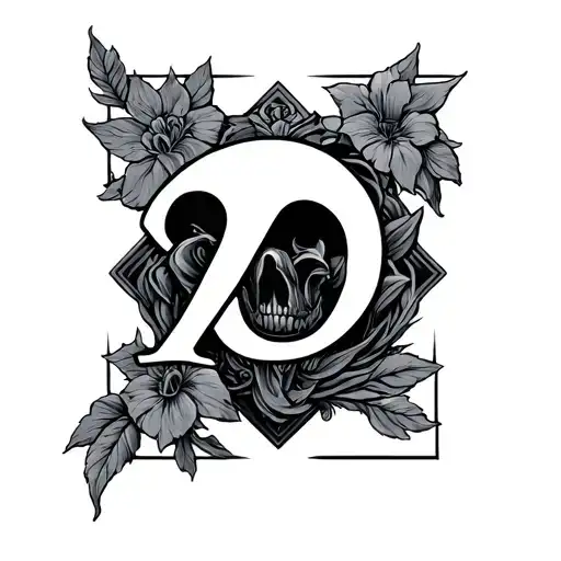 initial DV below 05-05 tattoo design idea