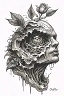 depression alone tattoo design idea