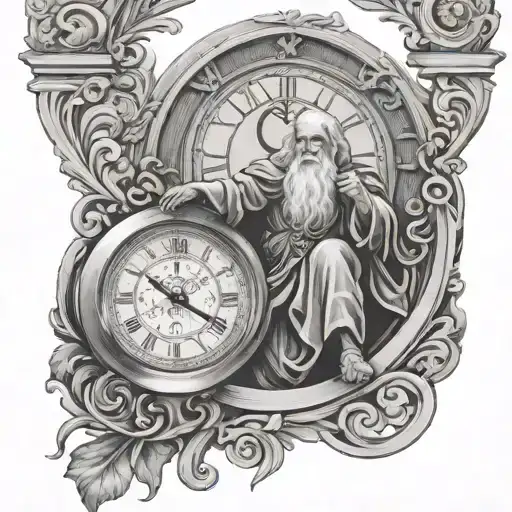 father time piece tattoo design idea