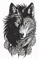 wolf looking straight tattoo design idea