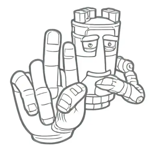 Mixte Roger américan dad et Bender fuck you finger tattoo design idea