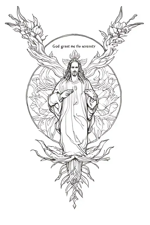 god grant me the serenity tattoo design idea