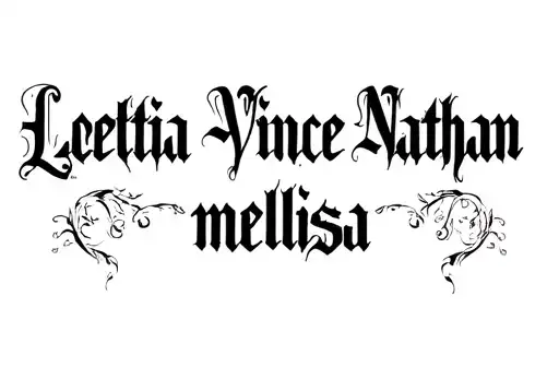 "Laetitia Vince
Nathan melissa" tattoo design idea