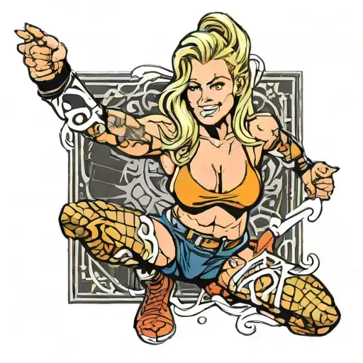 Amelia watson tetona nalgona y panochuda deep cameltoe gorgeous hot sexy female WRESTLER, she has blonde playful wild cu tattoo design idea