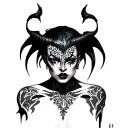 devil slut tattoo design idea