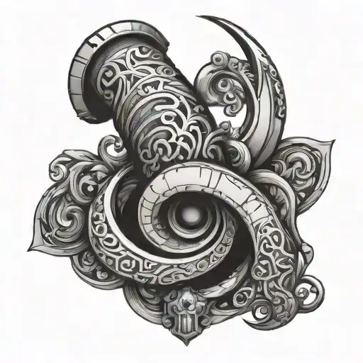 cornicello horn with cyber sigilism inside it tattoo design idea