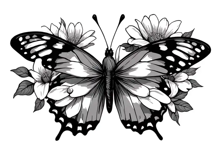 flowers blooming butterfly tattoo tattoo design idea