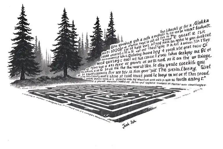 John greens novel looking for Alaska with a labyrinth and the words seeking a great perhaps  tattoo design idea