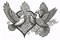 3 doves one heart tattoo design idea