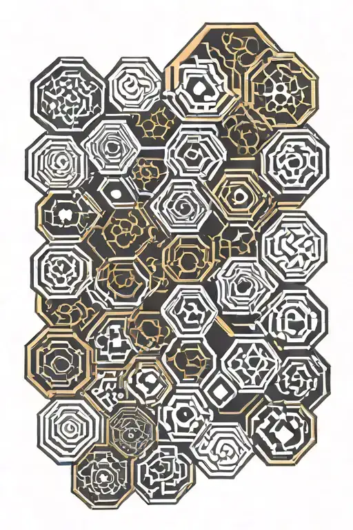 honey comb tattoo design idea