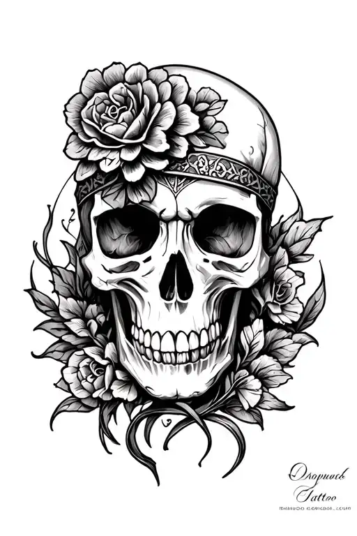 Irish skull tattoo design idea