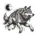 wolf with scars wounds tattoo design idea