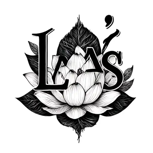 "LA's " lotus flower lilly wrapped together tattoo design idea