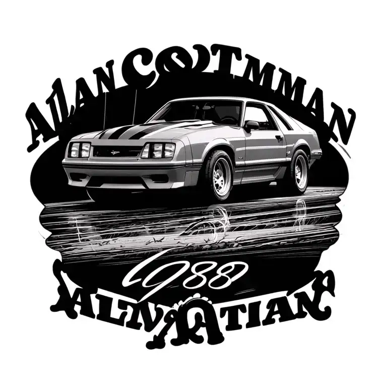 "Alan Cotman" 1988 mustang driving tattoo design idea