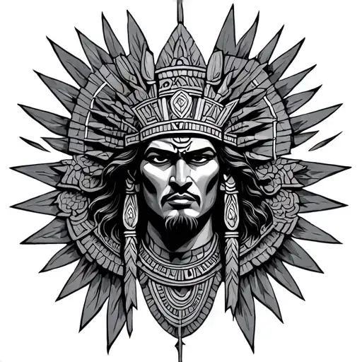 aztec god of light  tattoo design idea