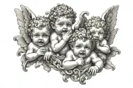 3 cherubs speak no evil see no evil hear no evil tattoo design idea
