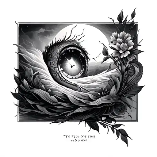 The flow of time waits for no one tattoo design idea