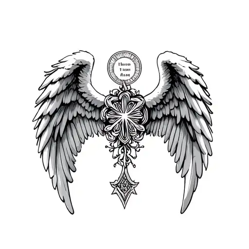 Angel Wings Memorial tattoo design idea