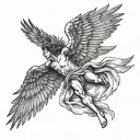 Icarus falling tattoo design idea
