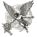 Icarus falling tattoo design idea