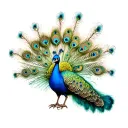 steampunk peacock tattoo design idea