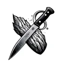 a chef knife tattoo design idea