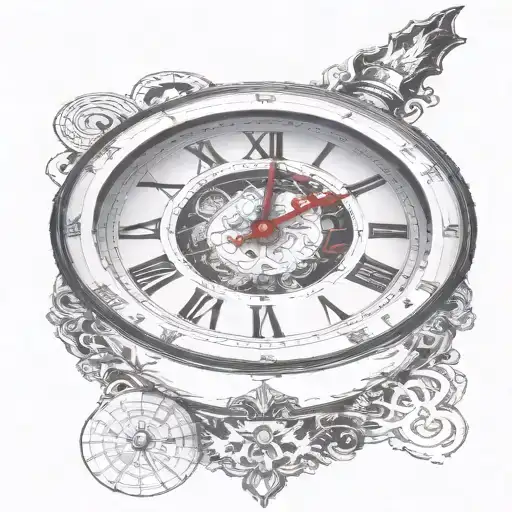 clock face with roman numerals tattoo design idea