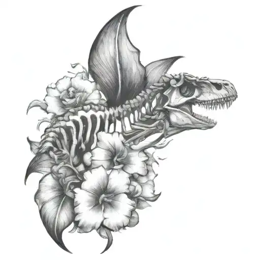 Tyrannosaurus skeleton tattoo design idea