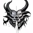 God Vs Devil tattoo design idea