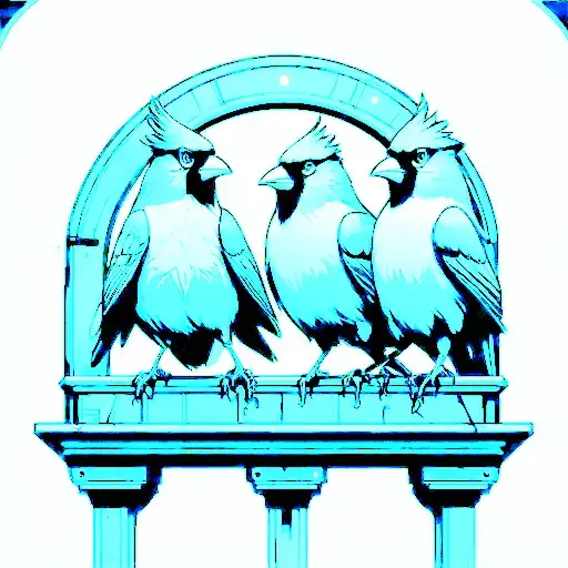 futurama themed cardinals sitting on an arch  tattoo design idea