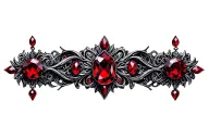 red ruby, digital, jewelry tattoo design idea