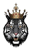 tiger with crown looking tattoo design idea