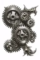 gears and torn flesh tattoo sheet tattoo design idea