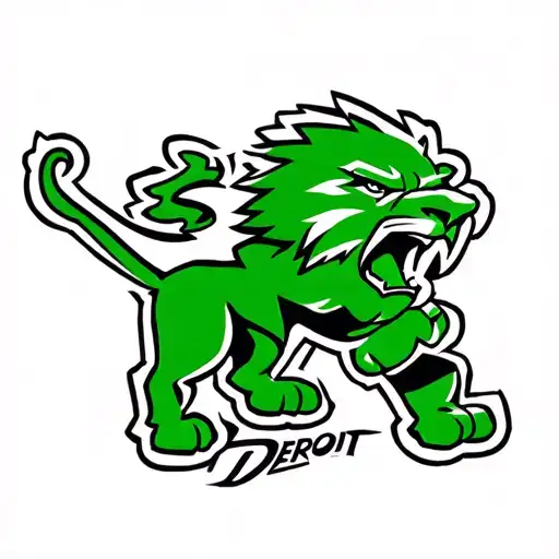 D de Detroit lions tattoo design idea