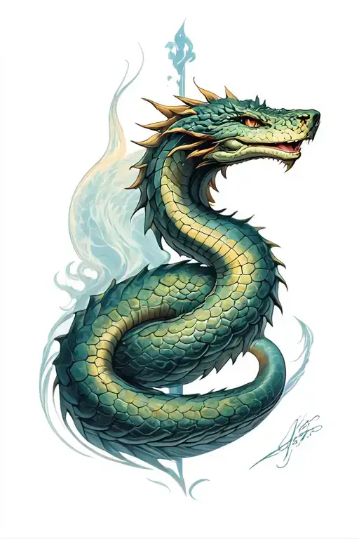 Jörmungandr looking like tattoo design idea