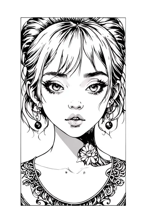 ahegao girl tattoo design idea