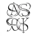 Family Tattoo with Infinity Sign and these initials: A, S, K, K tattoo design idea