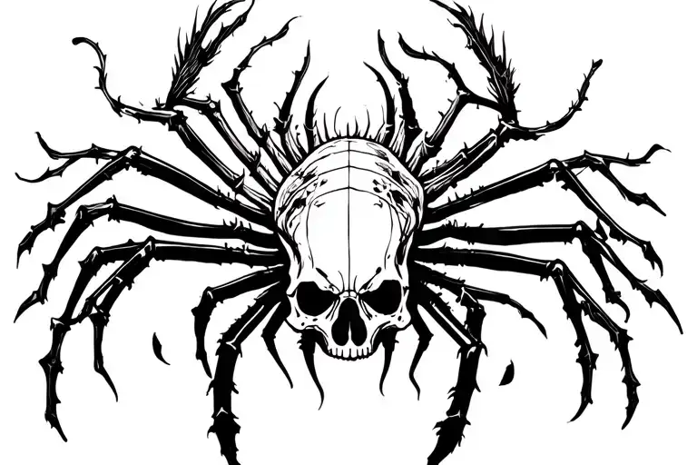SKULL SPIDERLILY CENTIPEDE tattoo design idea