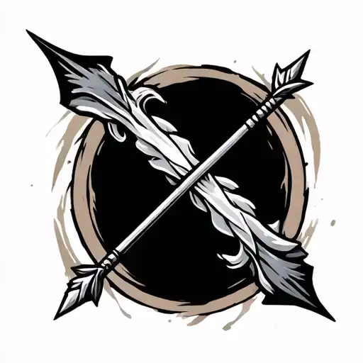 Odysseus bow arrows tattoo design idea