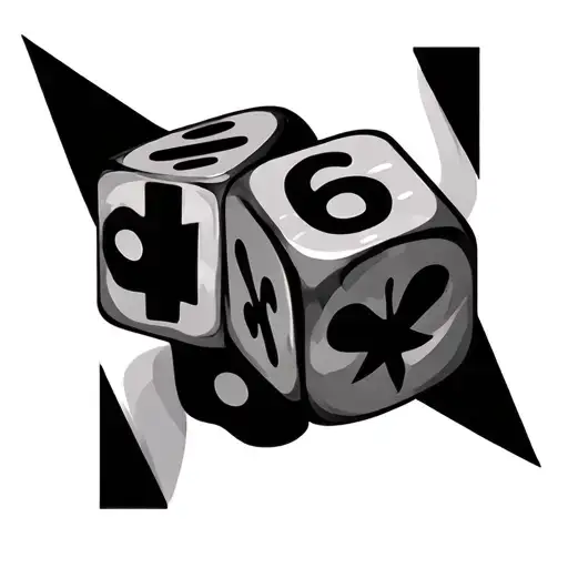 2 dice number 1 and 6 with canadian flag tattoo design idea