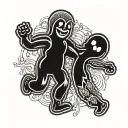 jelly bean and peanut shell dancing together tattoo design idea