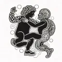 jelly bean and peanut shell dancing together tattoo design idea