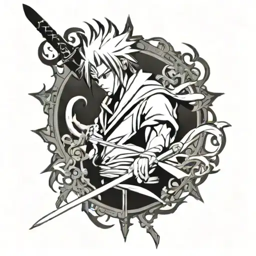 4 espada bleach anime tattoo design idea