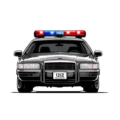 1312 fack the police car tattoo design idea