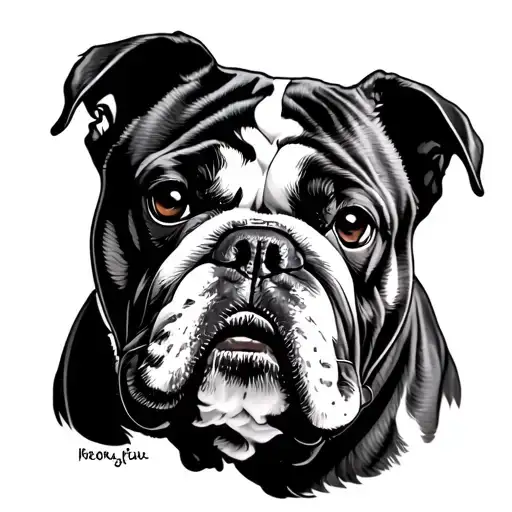 Bulldog tattoo design idea